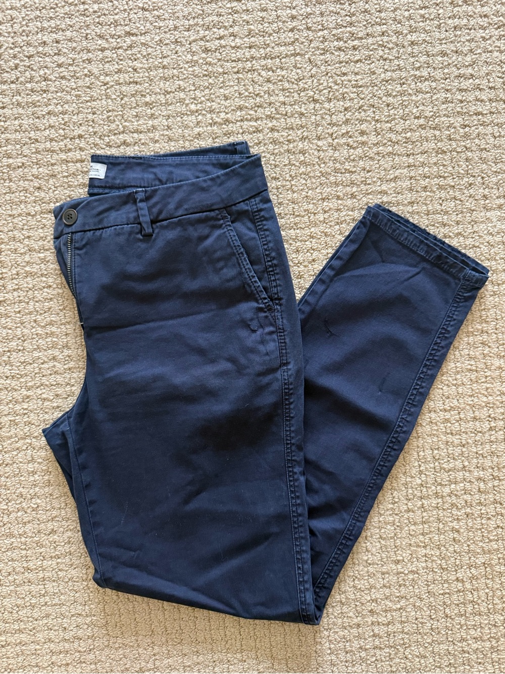 Zara Navy Blue Casual Chino Pants